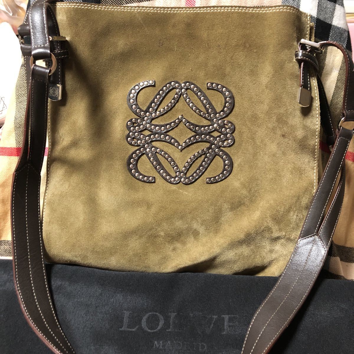 中古・古着通販LOEWE アナグラムスエードショルダーバッグ LOEWE 
