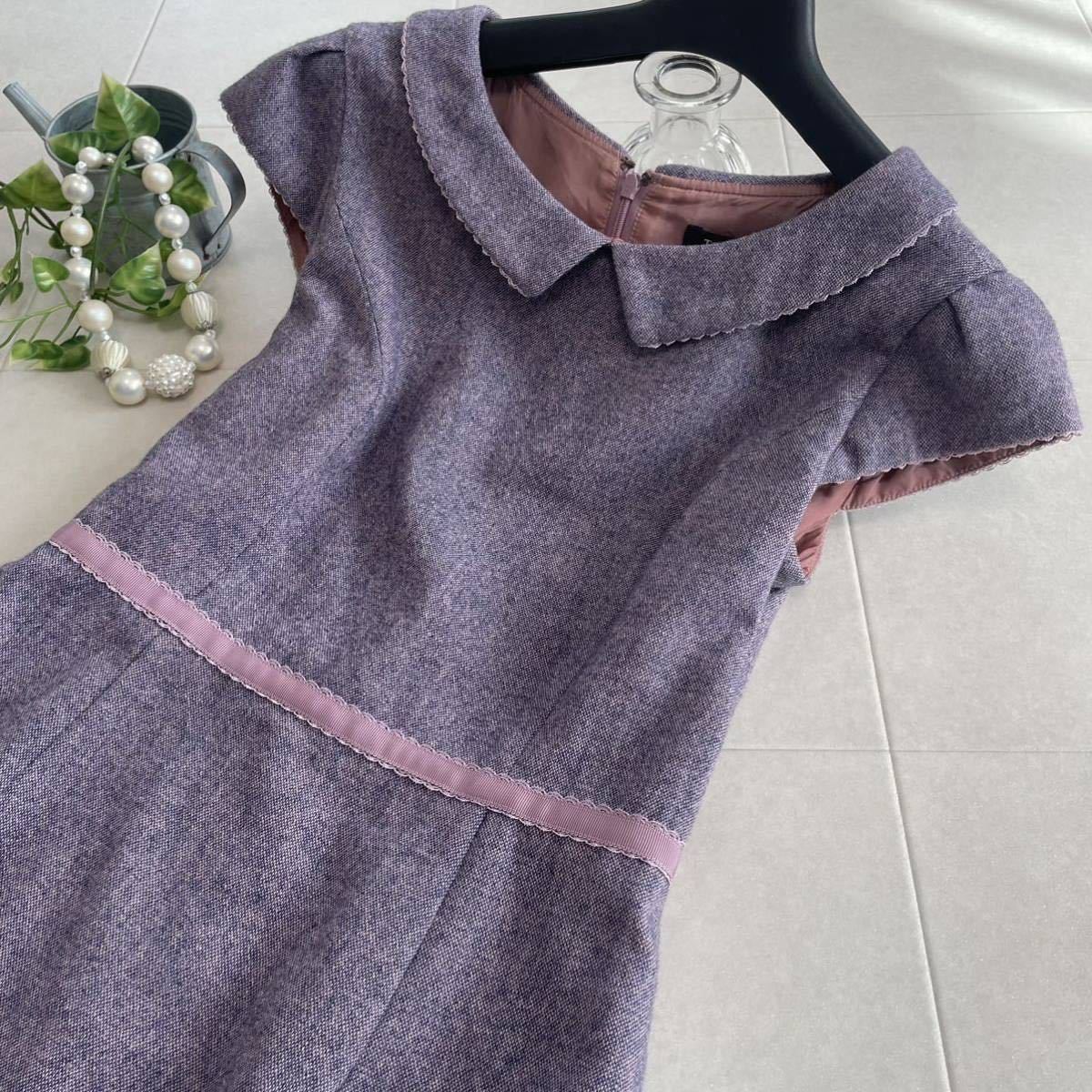 TOCCA トッカ　襟付き　上品　カシミヤ混　ワンピース　サイズ0 TOCCA トッカ 襟付き ひざ丈ワンピース）のフリマアイテム一覧 ・ ウエストリボン