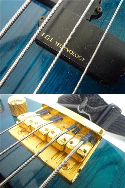 エレキベース Fernandes FGI GOTOHペグ 木目が美しい ソフトケース付