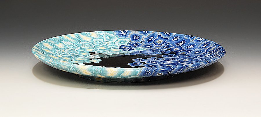 人間国宝【松井康成】練上皿 人間国宝 松井康成と原清展（茨城