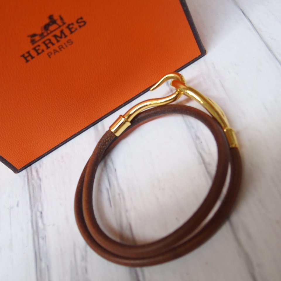 m001 Y1【HERMES エルメス ジャンボ 2連 ブレスレット チョーカー 