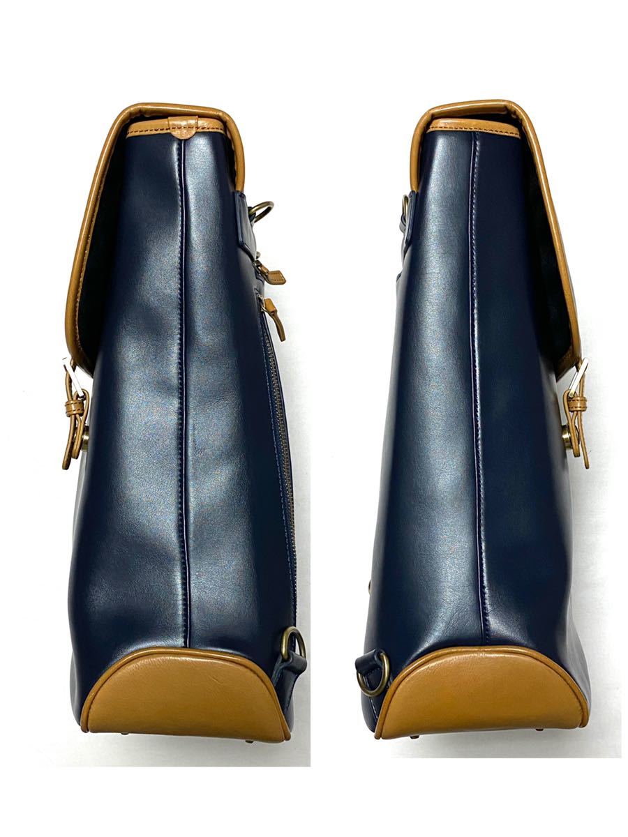 美品】ゴールドメン 大容量 通勤 PC メンズ 本革 リュック ブラック