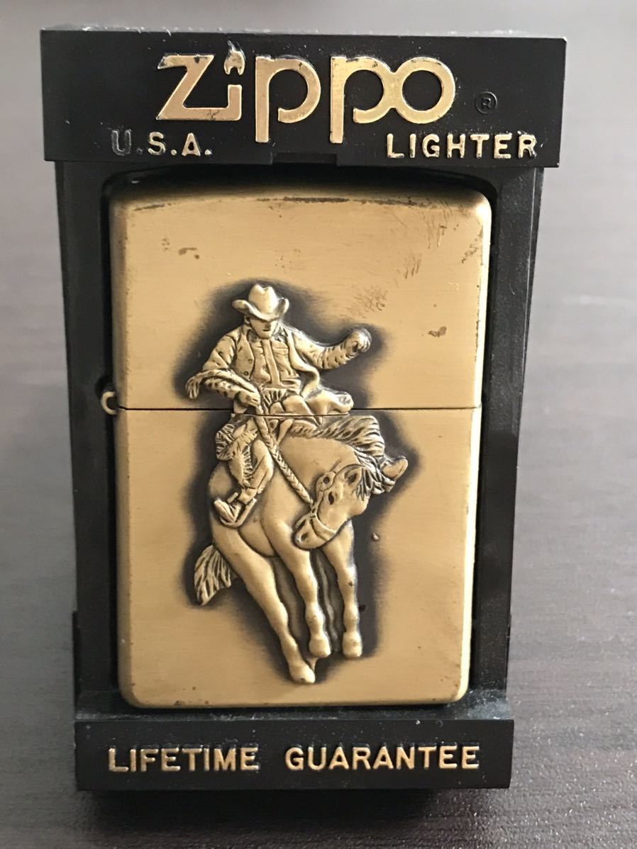 1円〜◆ 激安スタート ◆ ZIPPO Marlboro solid brass ◆マルボロ ソリッドブラス タバコ銘柄 ゴールド系 未使用 カウボーイ gold 美品