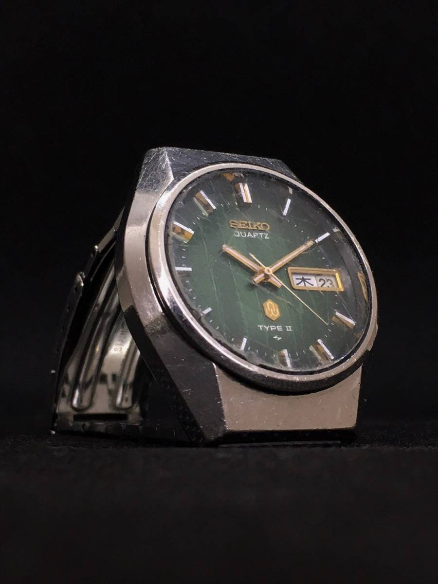 120円】 SEIKO セイコー 腕時計 4623-8040 TYPEⅡ グリーン 稼働品 II 