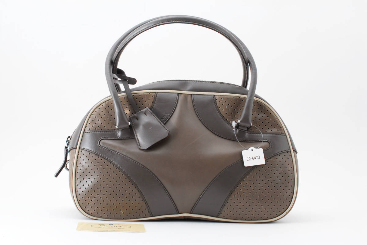PRADA レザー パンチング トートバッグ 【公式通販】