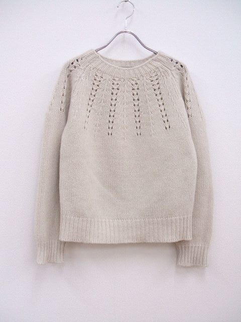 2-1103T♪ MARGARET HOWELL 578-6263010 サイズ2 カシミヤ混 ニット グレージュ マーガレットハウエル 203313 COMPANY：セレクトアイ EYE SELECT to be SHIRTING