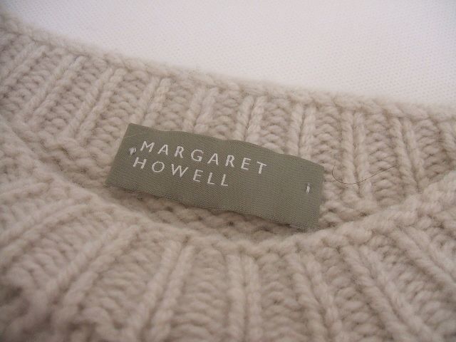 2-1103T♪ MARGARET HOWELL 578-6263010 サイズ2 カシミヤ混 ニット グレージュ マーガレットハウエル 203313 COMPANY：セレクトアイ EYE SELECT to be SHIRTING