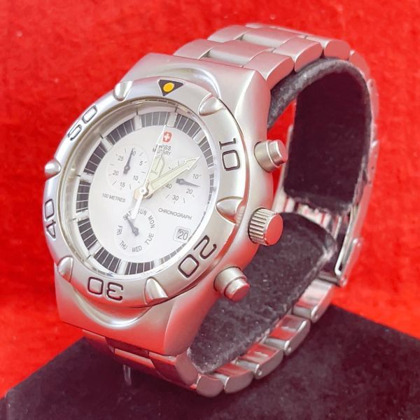 ss1002/スイスミリタリー SWISS MILITARY クロノグラフ ダイバー 100M 