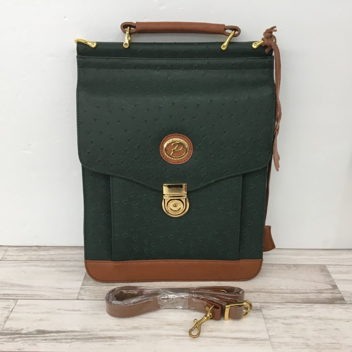 パオリーコレクション PAORY COLLECTION オーストリッチ型押し 2WAY 