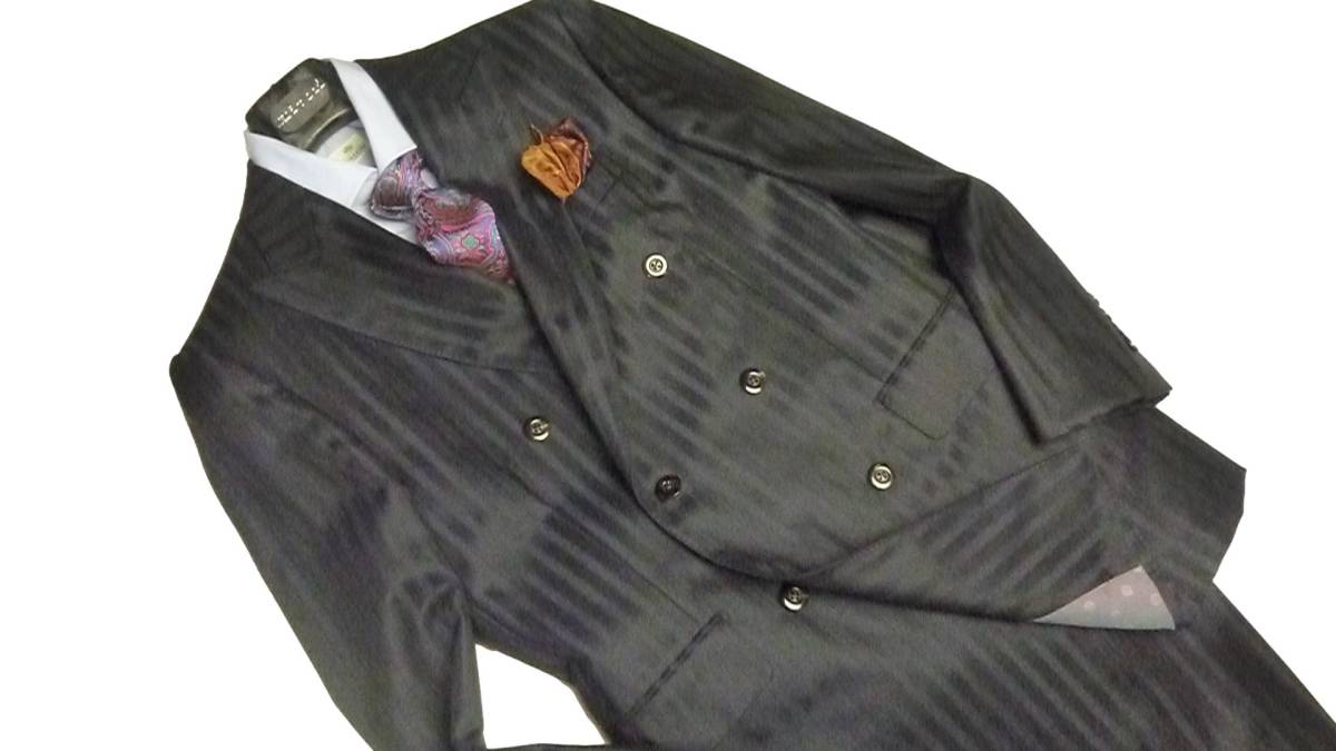&amp; Dege - Years 0 Cloths 英国 Dege & Skinner X SCABAL サヴィルローの伝統と技術　威風堂々ダブルプレススーツ　ミッドナイトブルー＆ブラック 48R/A6 /19，5万