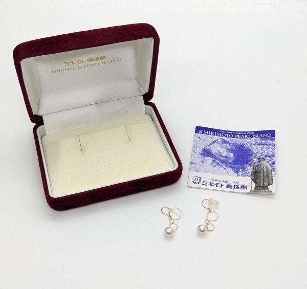 ミキモトパールピアスk18 MIKIMOTO ミキモト パール 真珠 ピアス K18 ゴールド アクセサリー