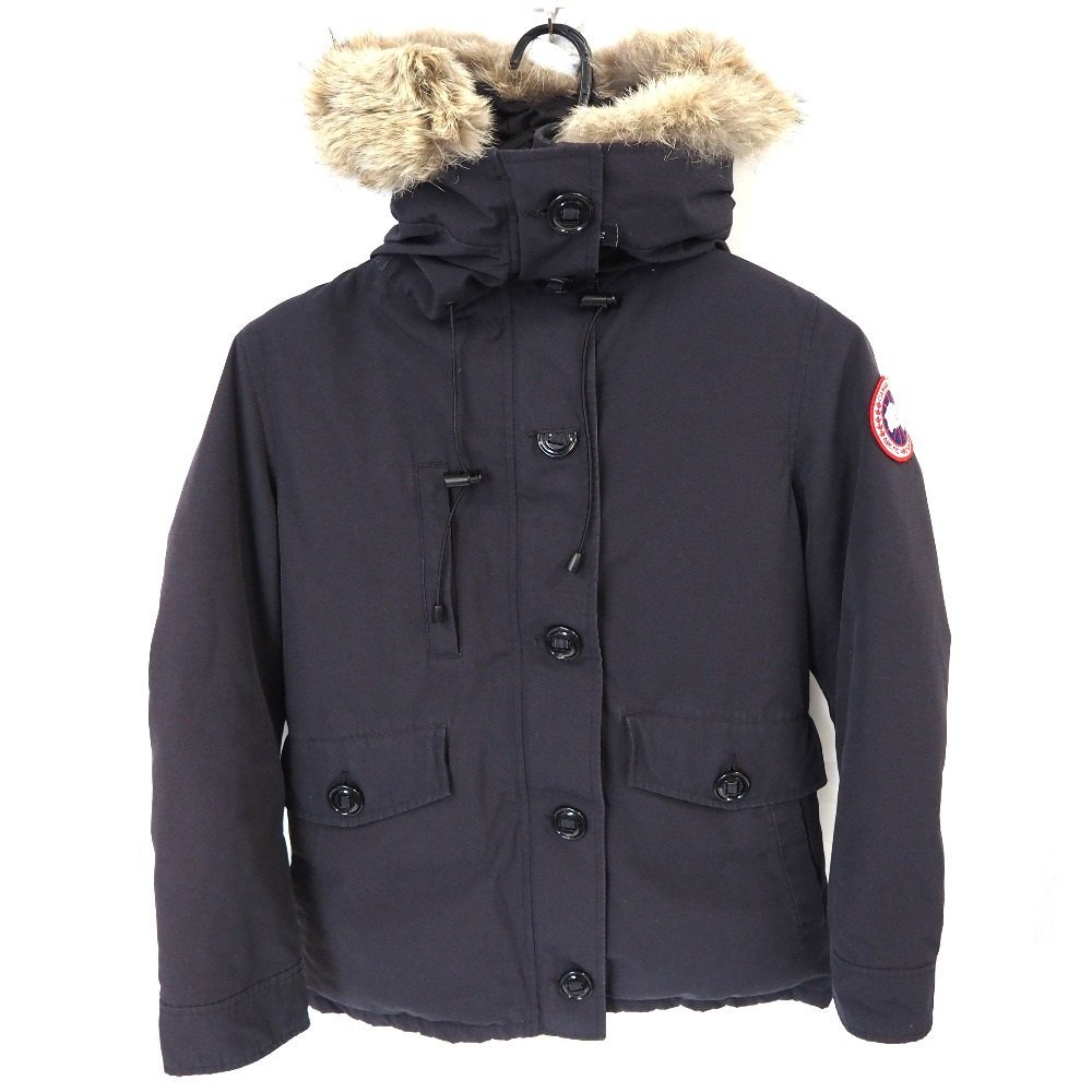 Th923301 カナダグース ダウンジャケット フード付き ネイビー系 #S/P レディース CANADA GOOSE 中古 CANADA GOOSE (カナダグース) フュージョン フーデット ブランド