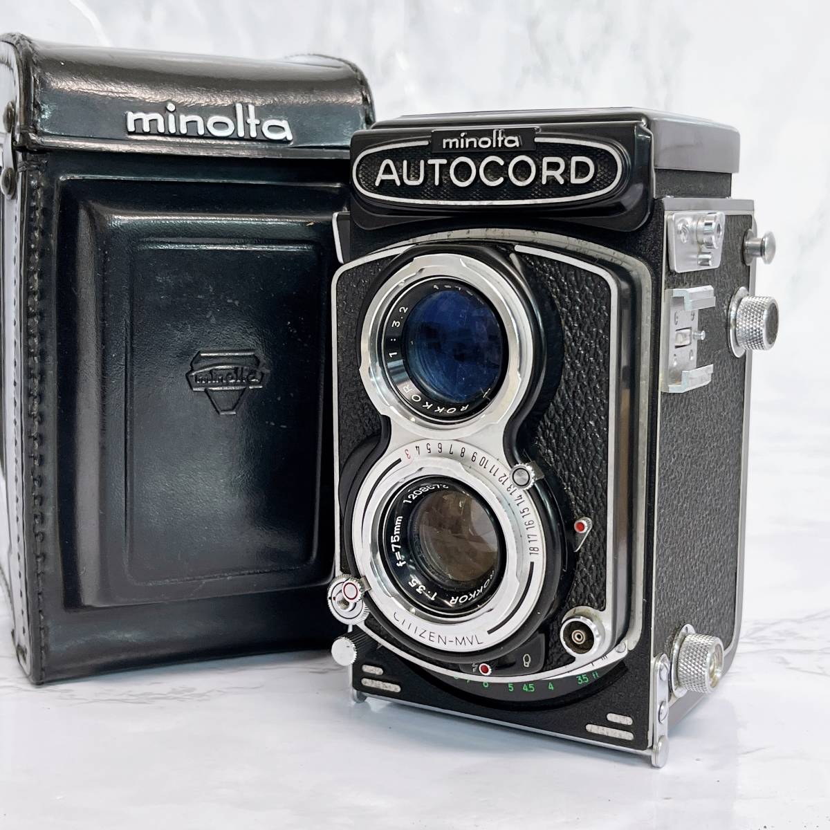 数量限定，新作登場 ミノルタ AUTOCORD オートコード 二眼レフカメラ レザーケース付き ミノルタ VIEW / ROKKOR 1:3.2 75㎜ 動作未確認(ミノルタ)｜売買されたオークション情報、yahooの商品情報をアーカイブ公開 - オー ミノルタ
