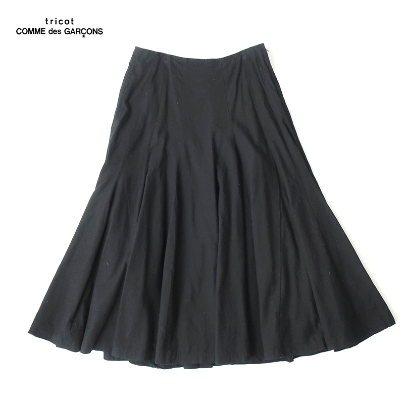 tricot comme des garcons リネンコットン フレアスカート ブラック/M