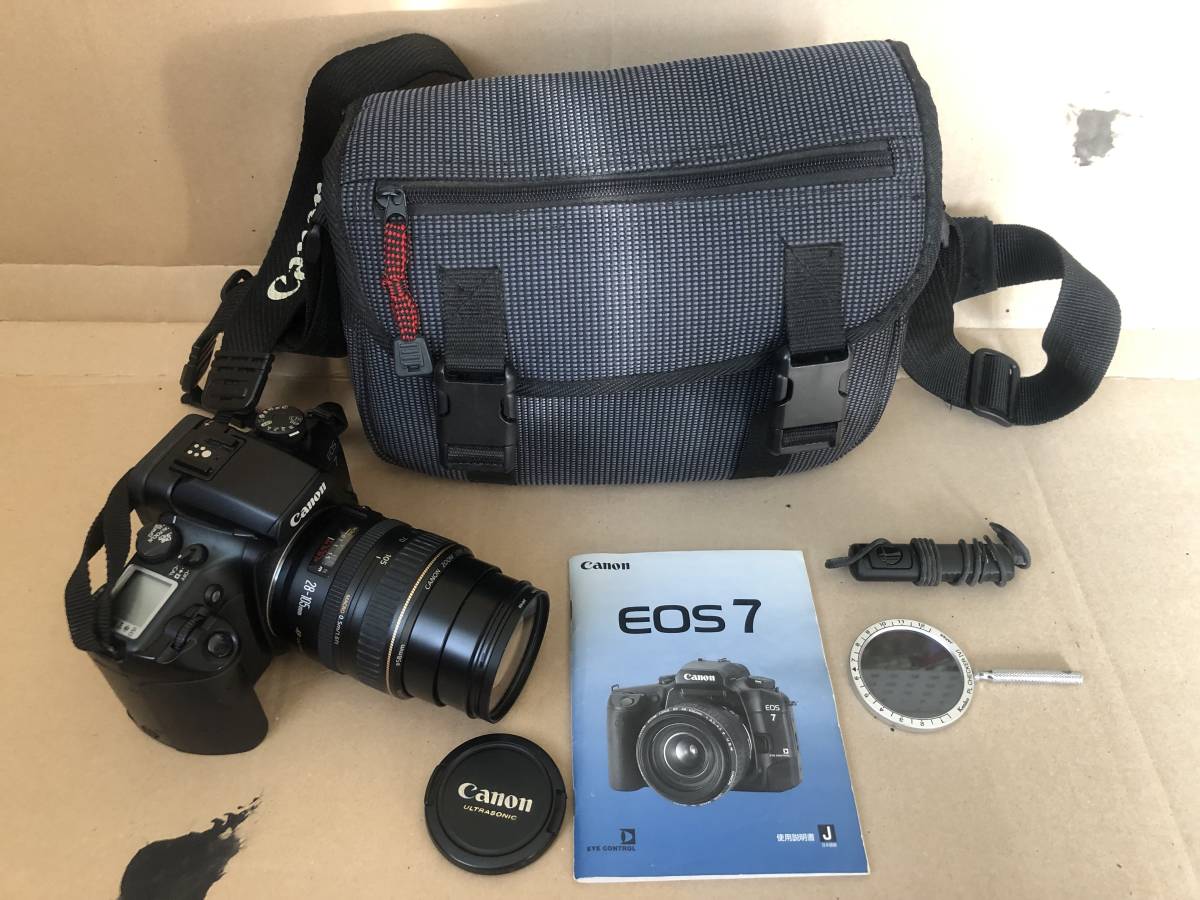 【極希少】Canon EOS 7 フィルム一眼レフカメラ 箱付き　付属品多数 ○◎ CANON フイルムカメラEOS7レンズ付き ジャンク◎○ フィルム