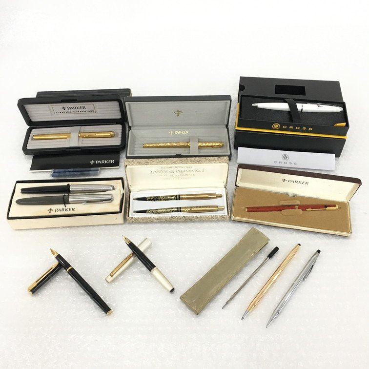 高級万年筆10本セット　21K及び18K及び14K g101】万年筆おまとめ PARKER CROSS PILOT SAILOR DAKS ボールペン