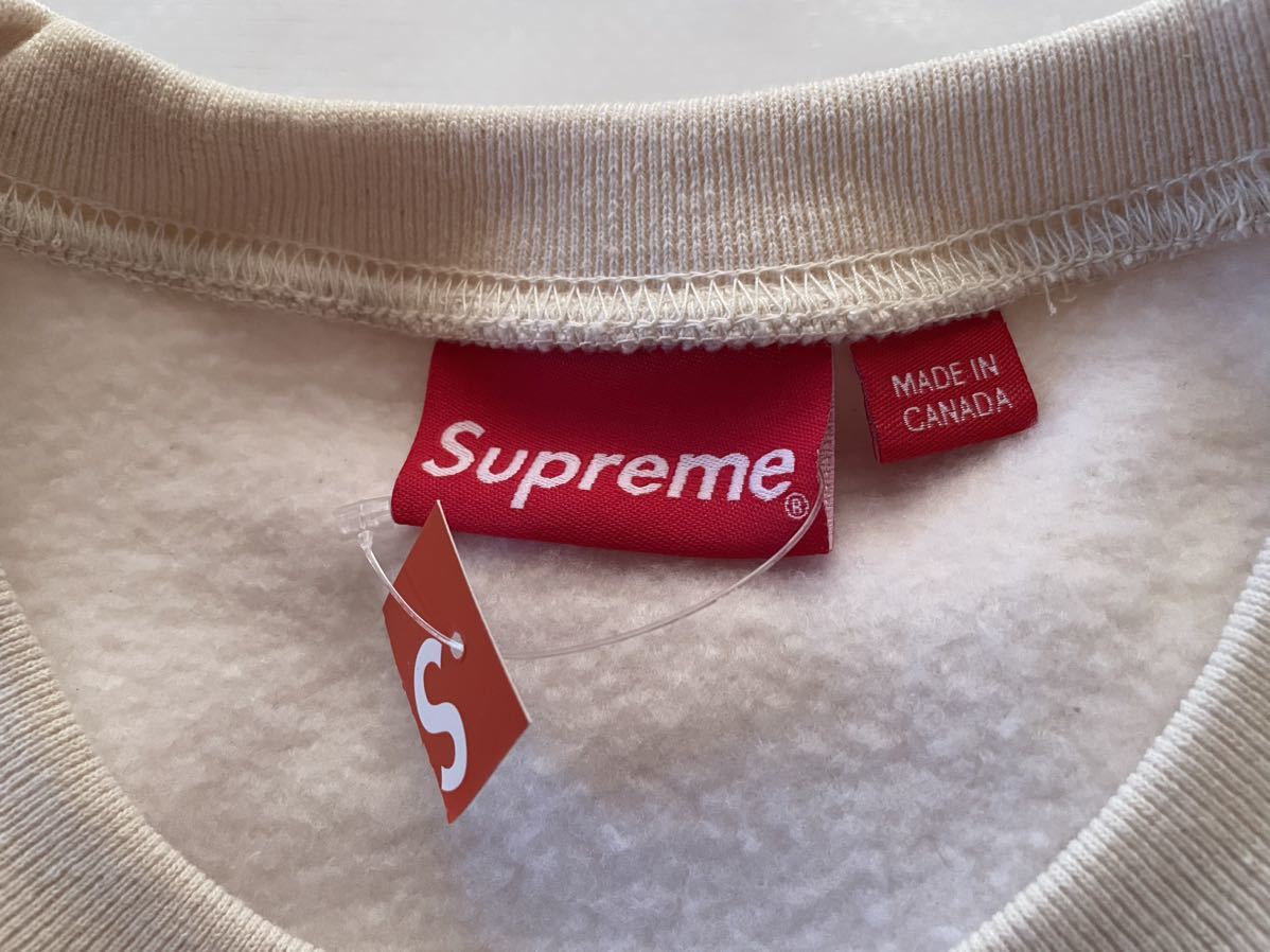 ■店舗限定！【XL】22FW Supreme Shop Small Box Crewneck■シュプリーム ショップ スモール ボックス クルーネック ナチュラル色