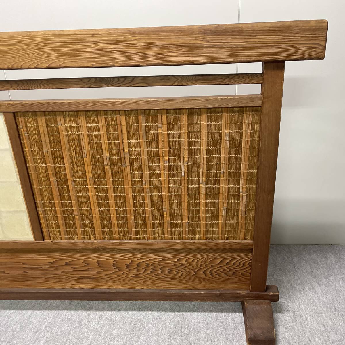 木製 衝立 自立式 障子 戸 間仕切り 和 古家具 古民具 高級 材木 天然 A398 木製 衝立 自立式 障子 戸 間仕切り 和 古家具 古民具 高級 材木
