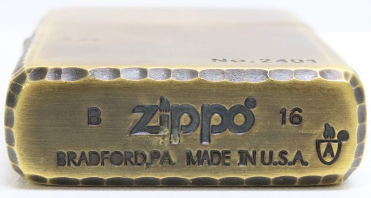 ZIPPO アーマー 3面彫刻 スカル ドクロ ジッポ ライター シリアルNo 