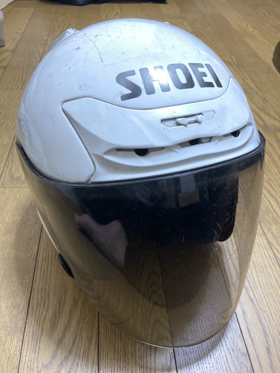 中古品 SHOEI J-FORCEⅡ ジェットヘルメット Lサイズ ホワイト 