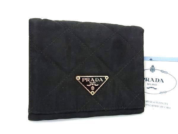  1円 PRADA プラダ M176 テスートナイロン 三つ折り 財布 ウォレット 小銭入れ 札入れ レディース メンズ ブラック系 AE1601uM(女性用財布)｜売買されたオークション情報、yahooの商品情報をアーカ 服飾小物