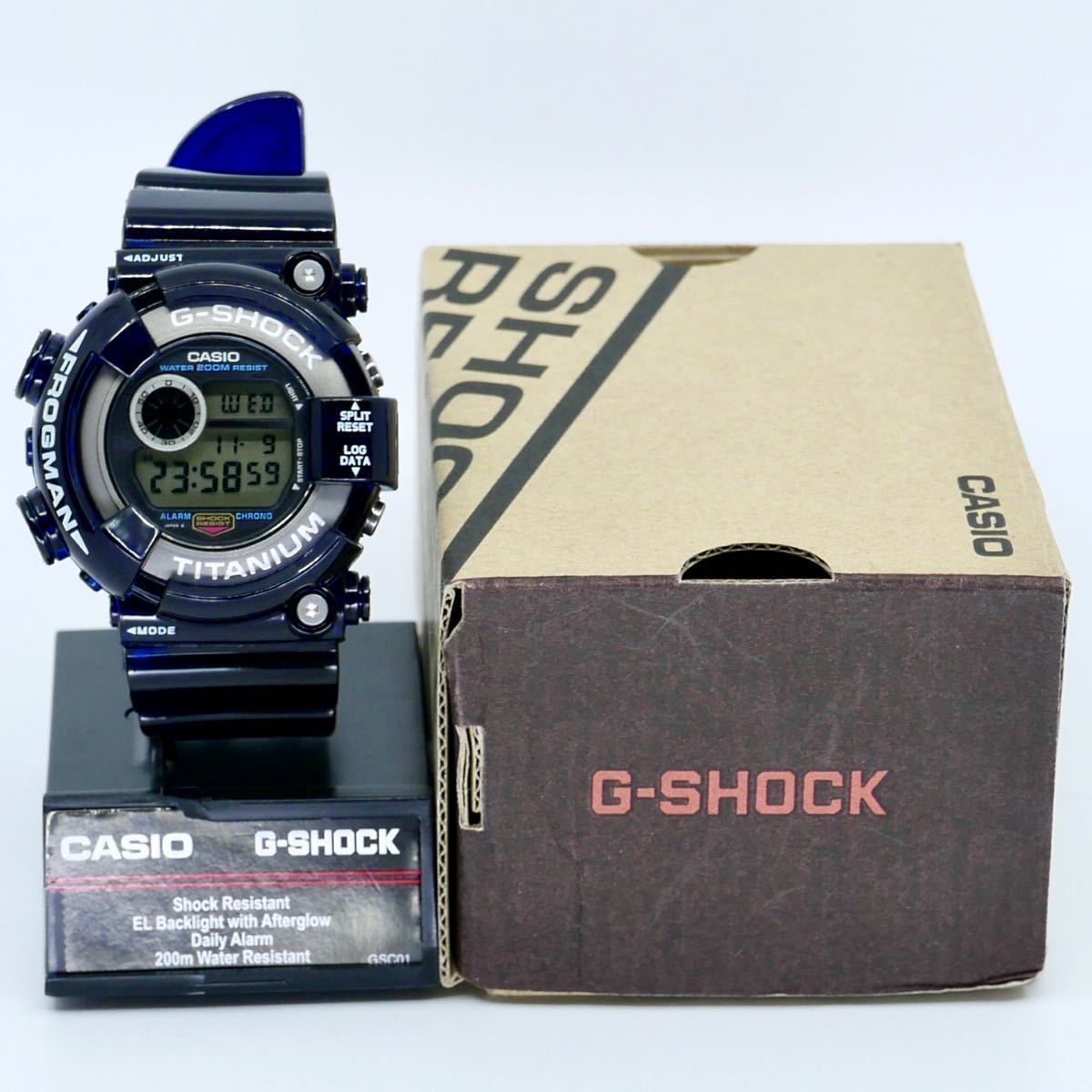 希少 極美品】ディープブルー シルバーチタンフロッグマンDW-8200 