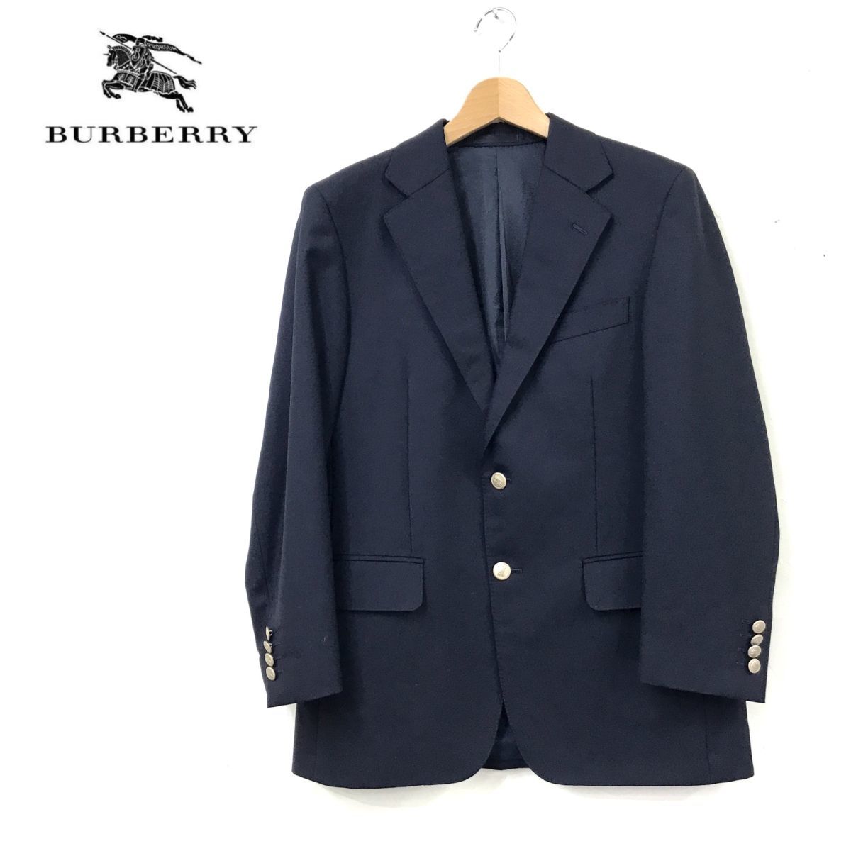 N497-D BURBERRY LONDON バーバリーロンドン 紺ブレザー ジャケット 2B 