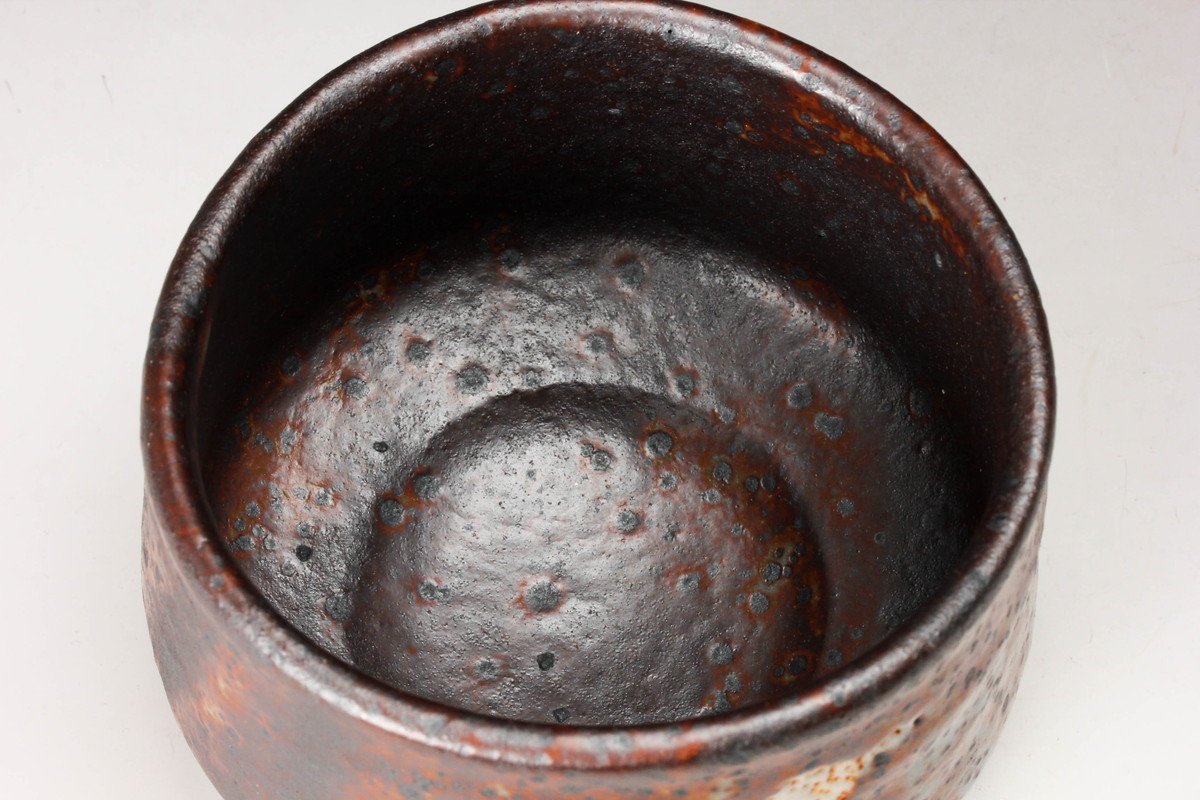 佳香】川本晴雲 鼡志野茶碗 共箱 共布 茶道具 本物保証