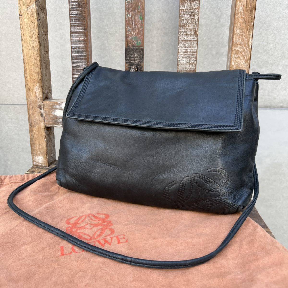 LOEWE（ロエベ） 1円 LOEWE ロエベ ヴィンテージ レザー クロスボディ 