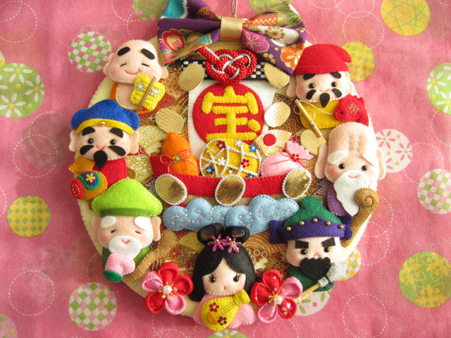 ハンドメイド フェルト◎七福神 宝船◎お正月◎縁起物 お祝い
