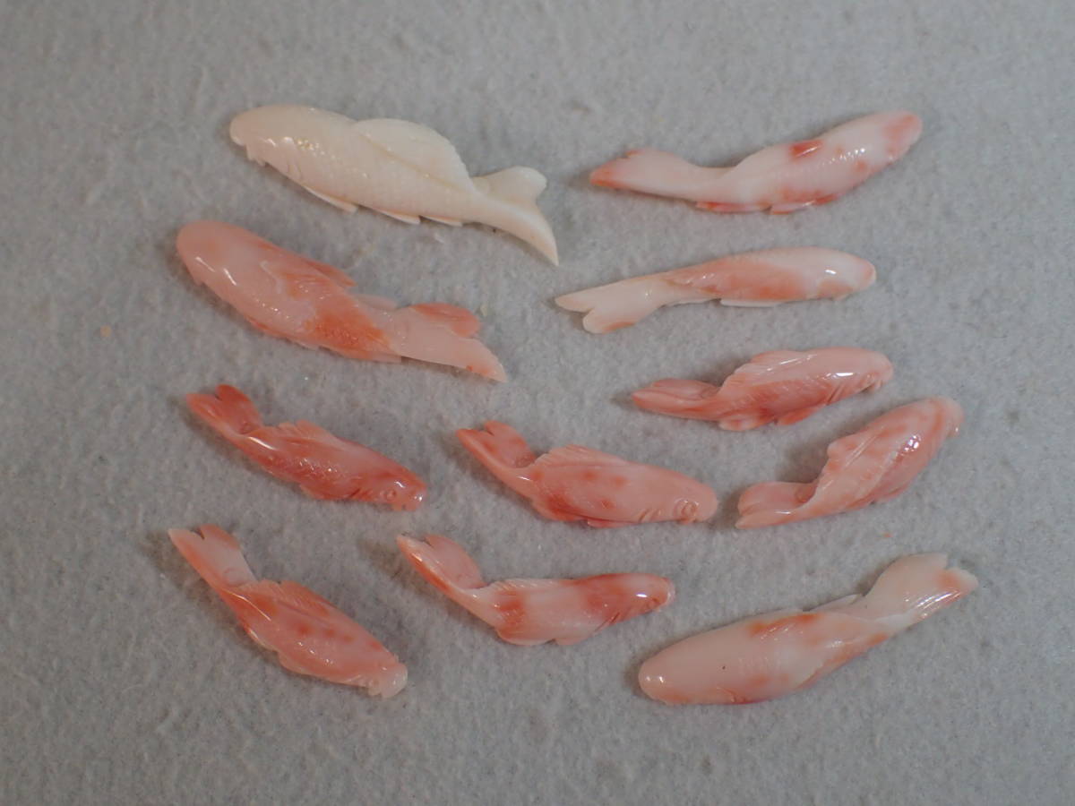 19☆本珊瑚 彫り物 鯉 52g 鯉 本珊瑚 0 39.6克 最低 Coral：宝石