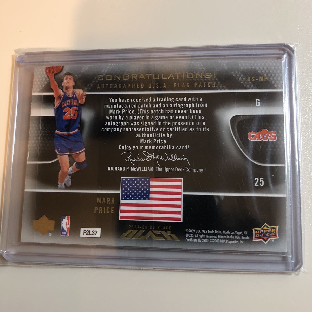 25枚限定 1stNo.】08-09 UD Black Flag patch Auto Mark Price 