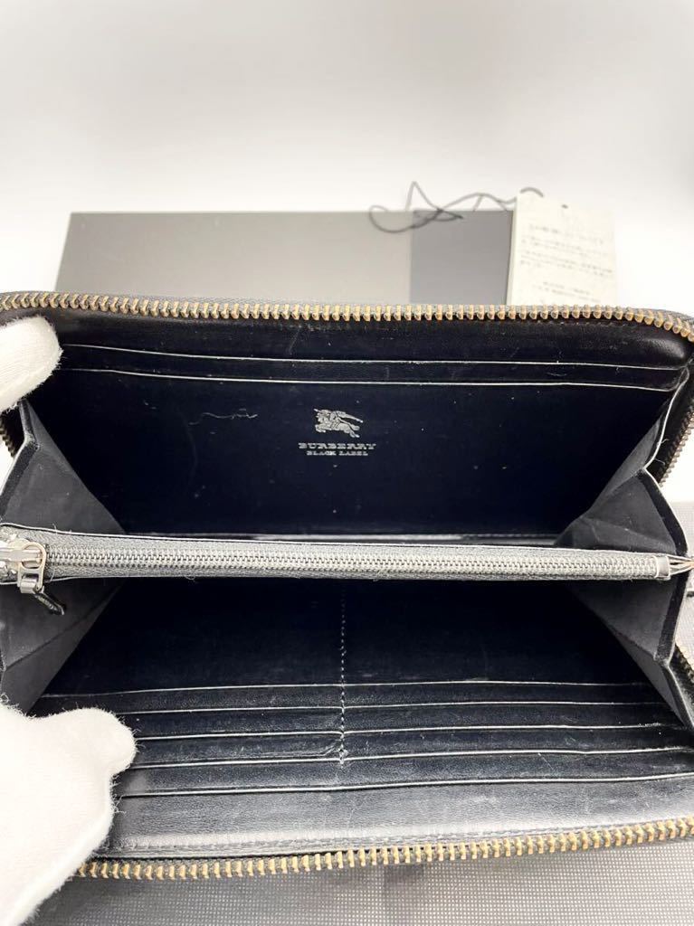 美品 バーバリー ブラックレーベル ラウンドファスナー 長財布 美品 バーバリー ブラックレーベル ラウンドファスナー 長財布