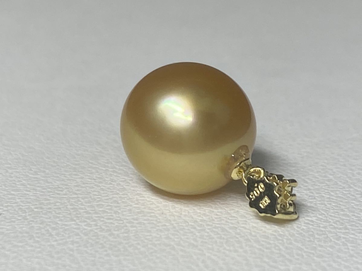 絶品！光沢抜群！大粒11.4mm】天然 南洋白蝶真珠 2.3g ダイヤD0.05ct