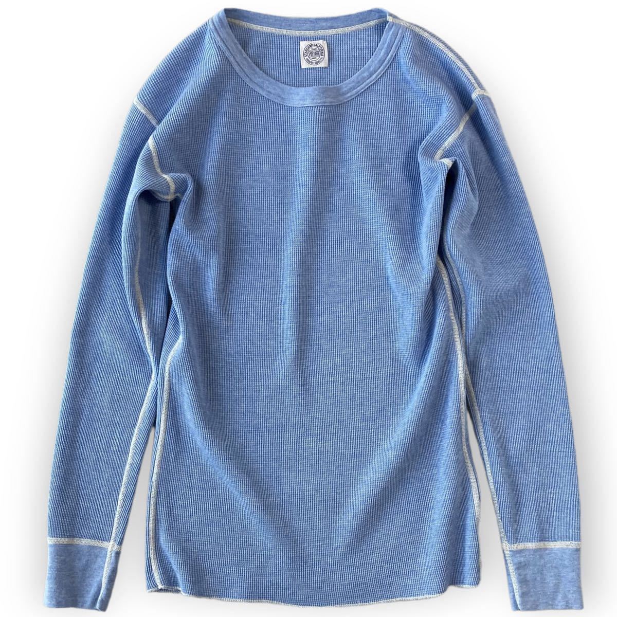 STANDARD CALIFORNIA サーマル長袖Tシャツ/杢糸ワッフル生地/ロングスリーブプルオーバー/スタンダードカリフォルニア/サックスブルー/S