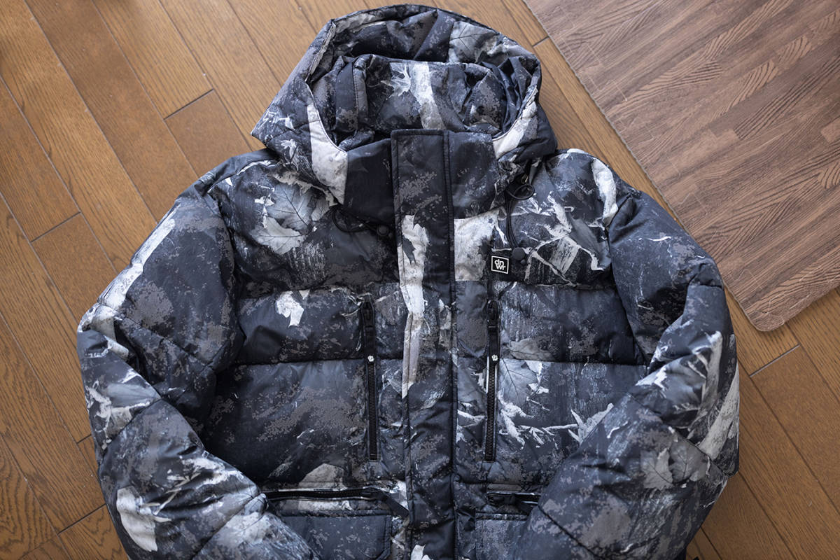 ◇ZARA◇リフレクションパフジャケット◇グレー,L◇ツリー迷彩ダウン 