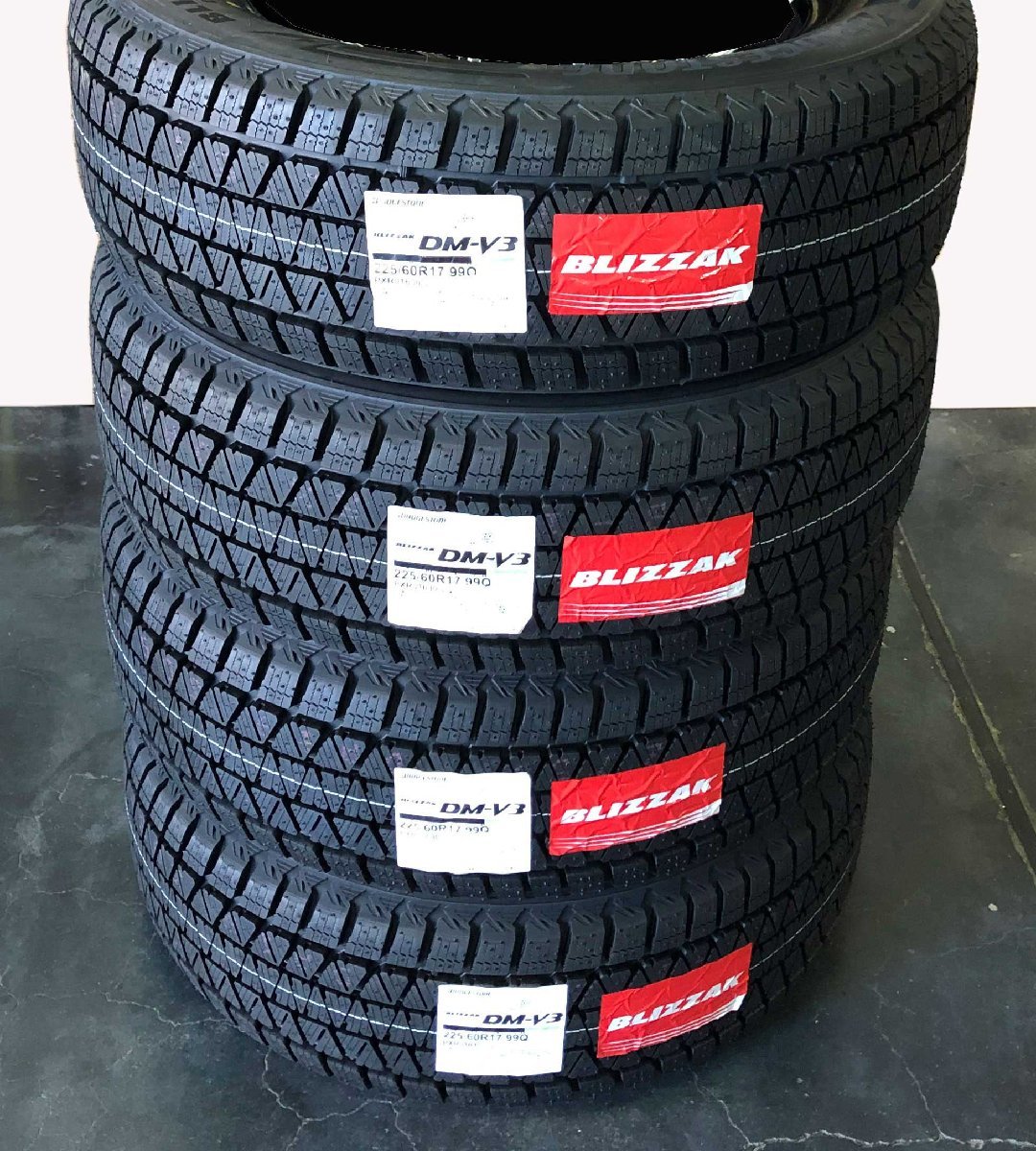 在庫あり 新品 ブリヂストン DM-V3 スタッドレス タイヤ 4本セット　225/60-17 　225/60R17　　 アルファード　ヴェルファイア　等 DM-V3 ブリヂストン 2025年製 スタッドレスタイヤ☆ブリヂストン ジムニー等 未使用品スタッドレスタイヤのみ2