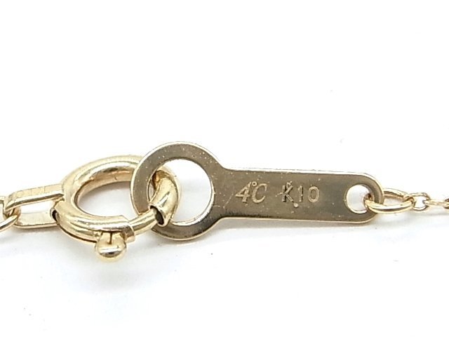 g16747 4℃ K10PG ダイヤ ネックレス USED 美品 0.8g 40cm 4
