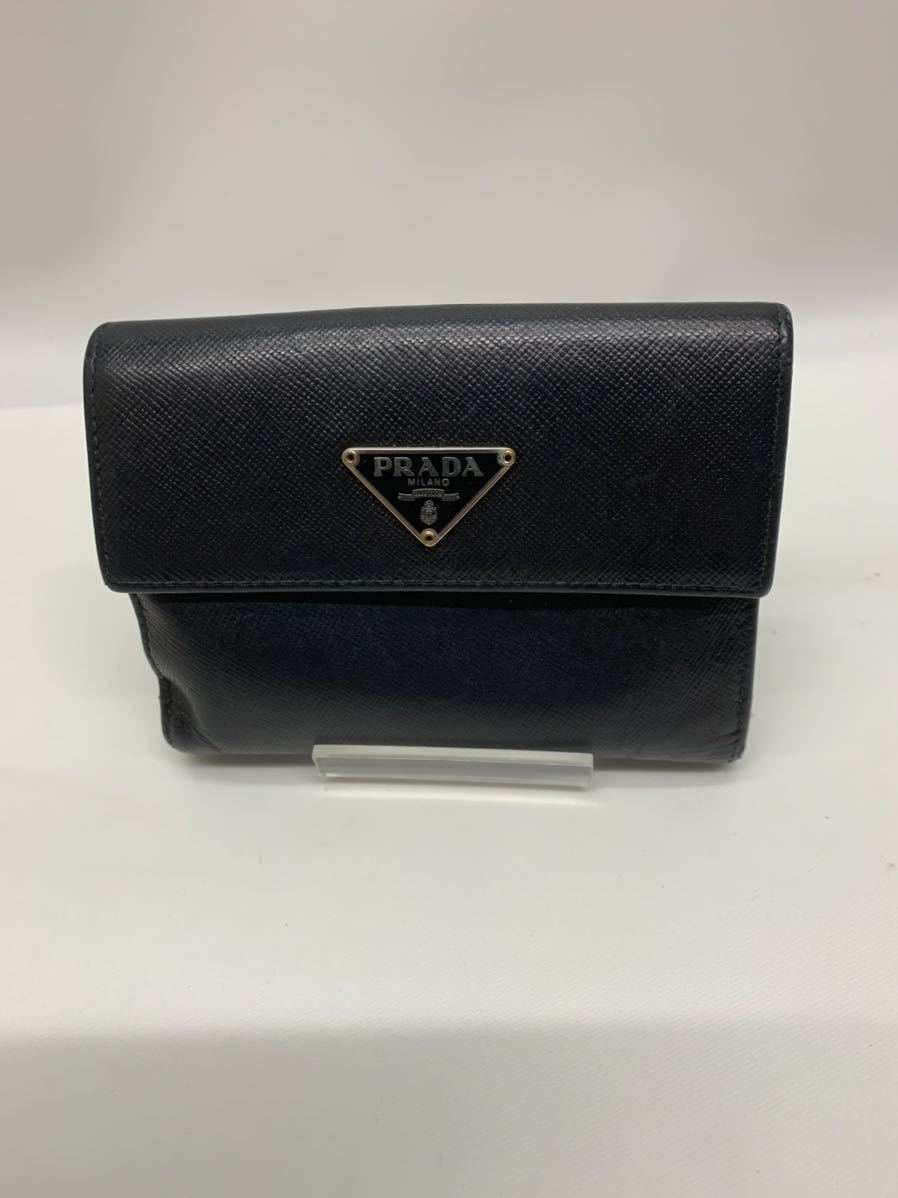 【人気セール，豊富な】 PRADA プラダ サフィアーノレザー Wホック 二つ折り 財布 ウォレット 小銭入れ 札入れ メンズ レディース ブラック系(男性用財布)｜売買されたオークション情報、yahooの商品情報をアーカイブ 服飾小物