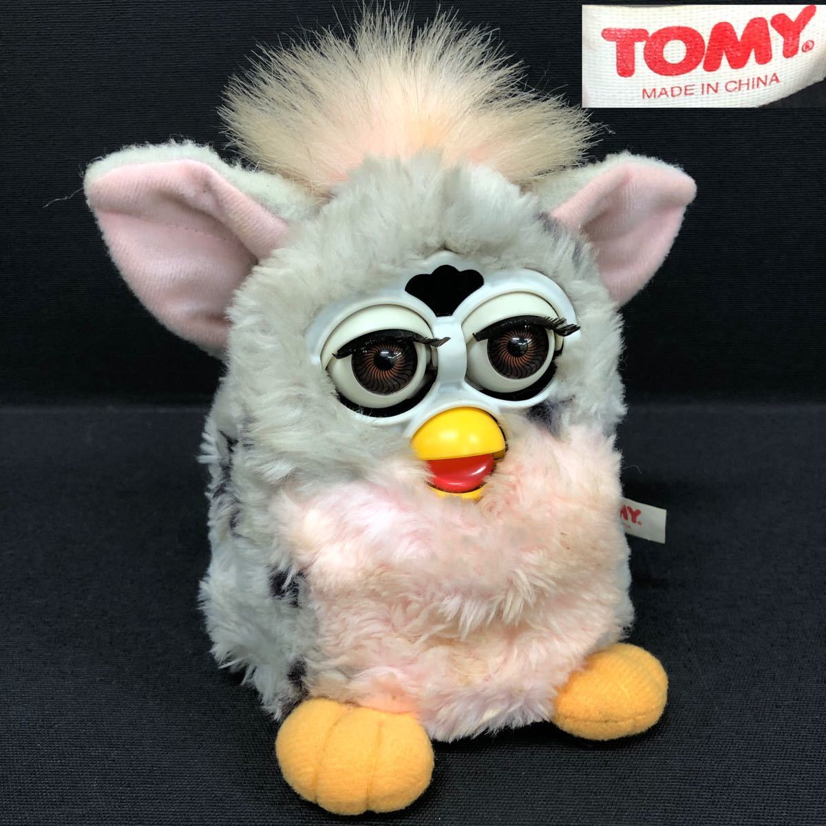 T TOMY トミー Furby ファービー 1998 グレー×ピンク ぬいぐるみ