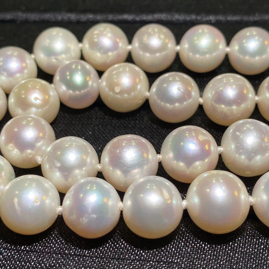 花珠級本真珠ネックレス10.2mm-9.5mm 天然パールネックレス 42cm