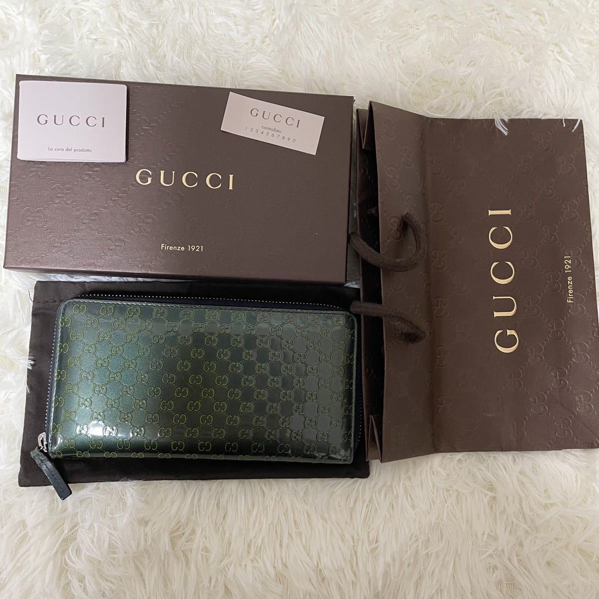 付属品あり極美品/超希少カラー】GUCCI グッチ 長財布 ラウンド