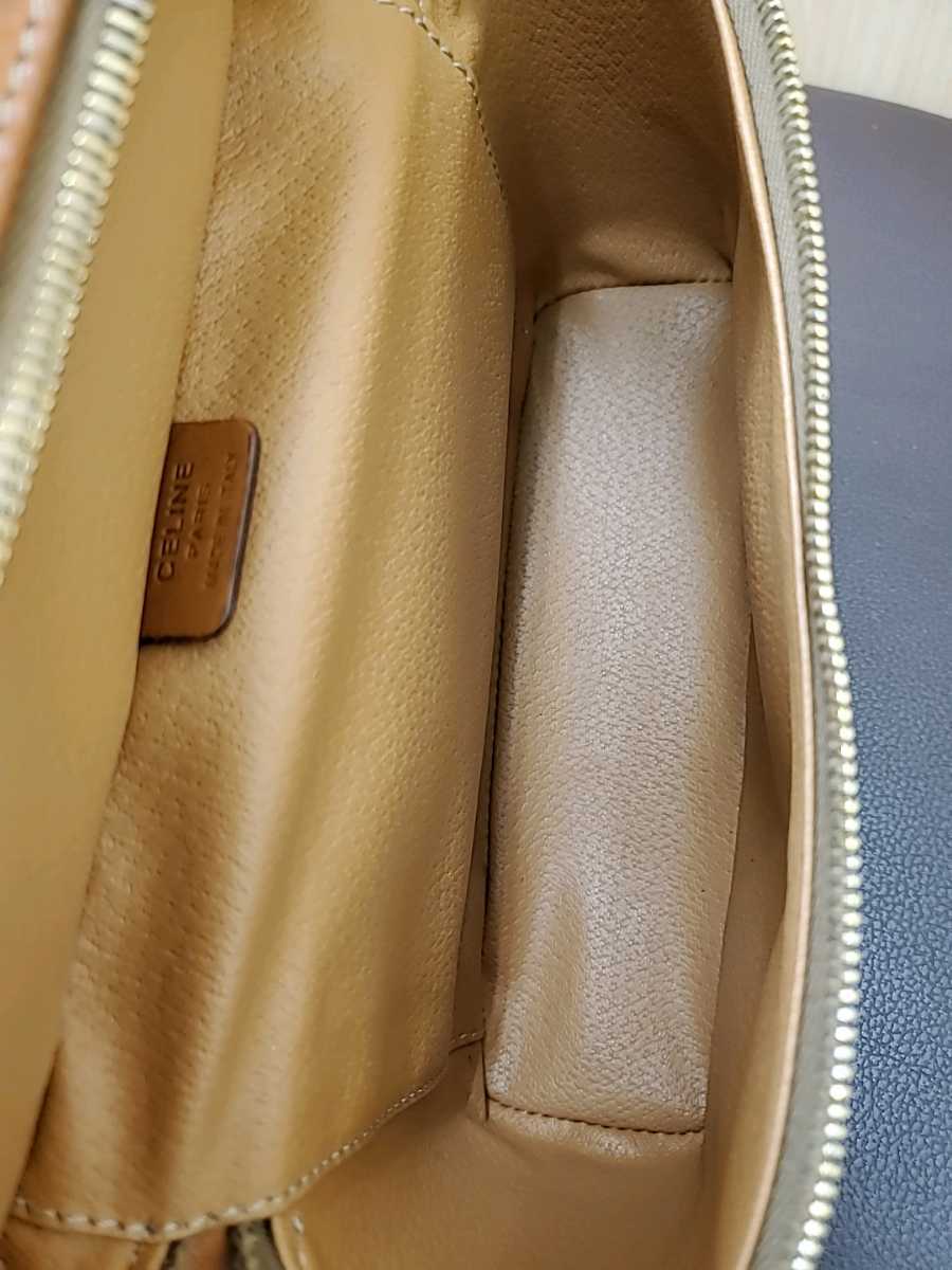 ◎CELINE セリーヌ マカダム柄 PVC レザー バニティバッグ ミニバッグ