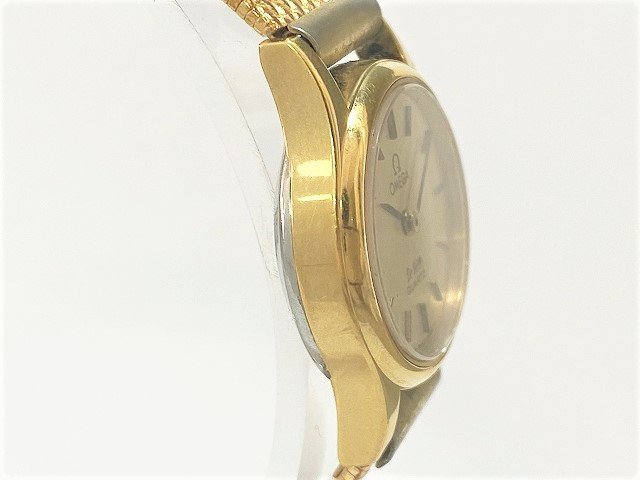 1円 中古 電池交換済み OMEGA オメガ デビル オーバル Cal.1350 SS/GP 
