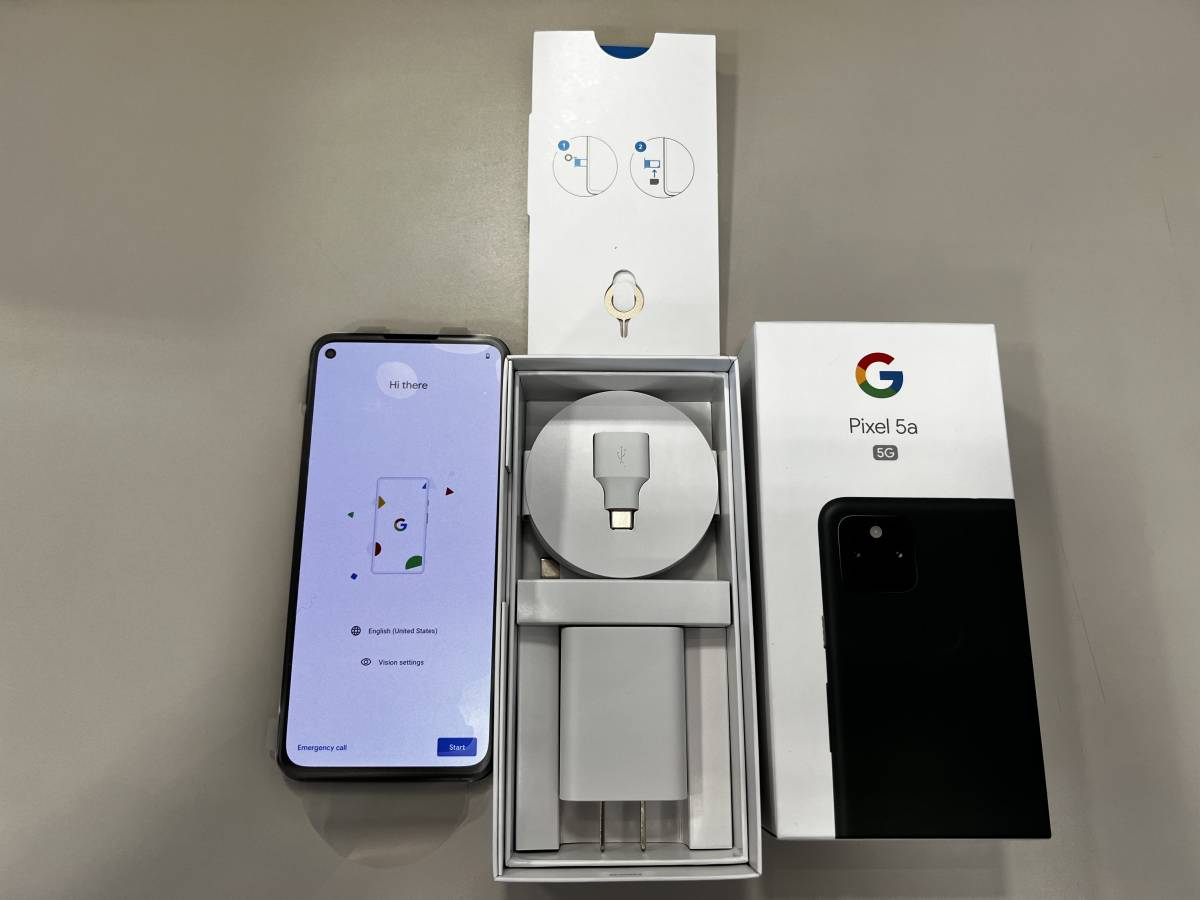 Pixel 5a 5G 128GBMostlyBlack　ＳＩＭロック解除済み　分割完済済み　未使用品 