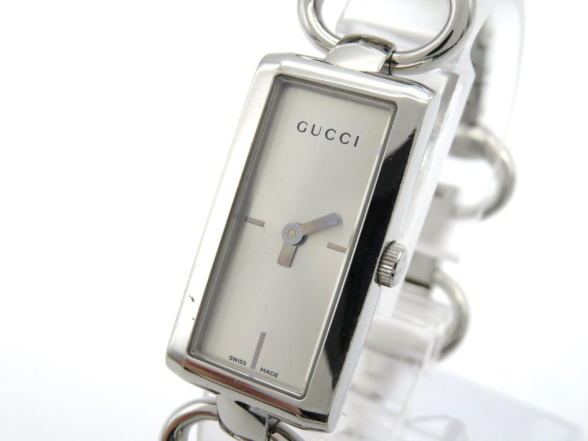 グッチ 腕時計 クオーツ レディース GUCCI 1◇稼働◇ シルバー QZ 