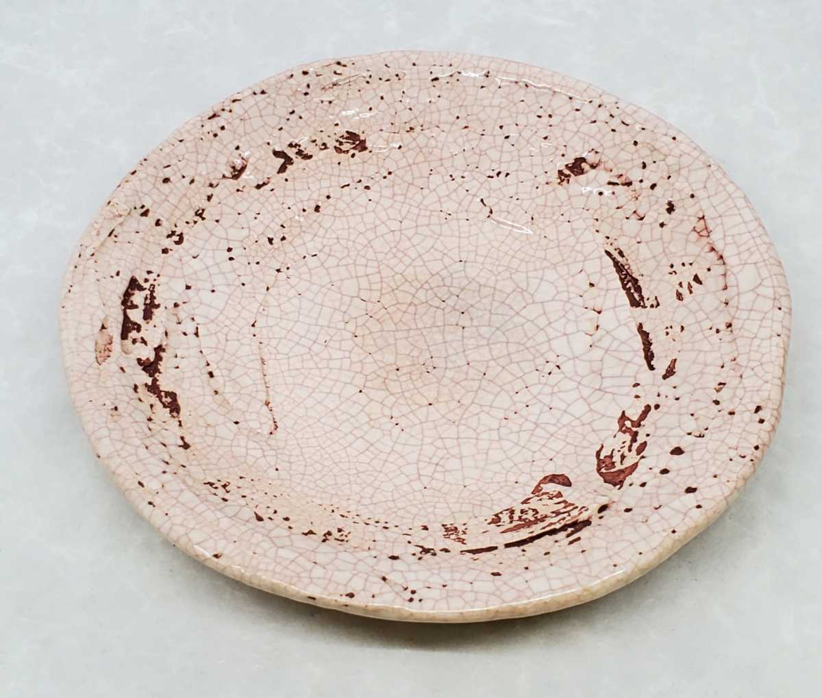 楽山焼 彫刻 - 陶器 オレンジ系 珈琲碗(カップ)5客揃 天神蟹 共箱
