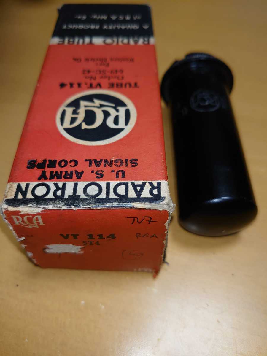 for:western electric.RCA 5T4(SC278A)直熱整流管中古です。WE274Bの差し替え用にRCA発注したという整流管です元箱いたんでます.(検索:5T4) RCA electric for:Western ST管 ボタンステム管 プリメインアンプ
