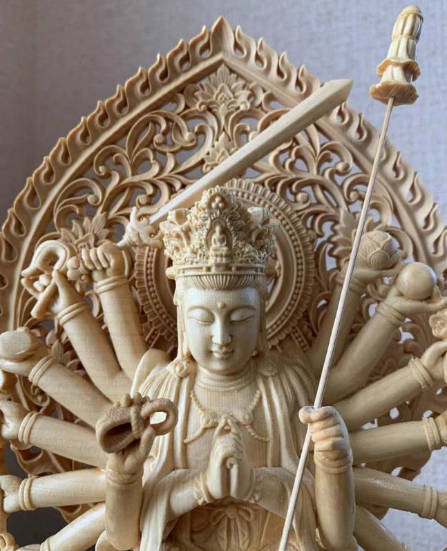 仏像 木彫り 准胝観音菩薩像 精密彫刻 総檜材 准胝観音菩薩 公式通販 准胝観音 極上品◇ 81SHOP」総檜材 准胝 檜木 木製仏像 観音菩薩 稀少珍品 |