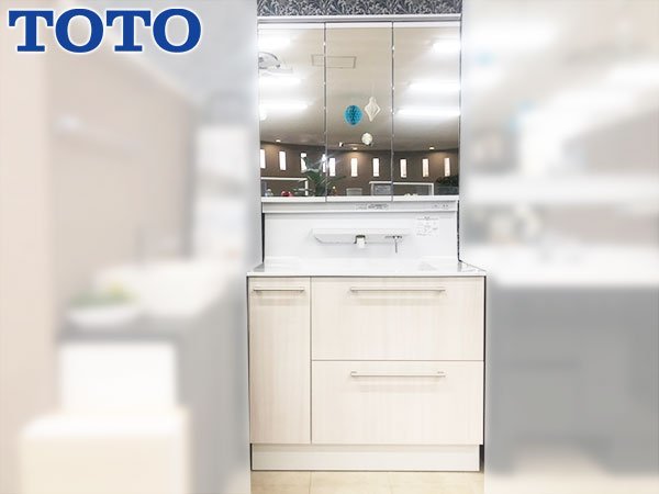  P3094 モデルルーム展示 品 TOTO 高級洗面化粧台 オクターブ/シングルレバー水栓/三面鏡/リフォーム/W900mm(洗面化粧台（鏡つき）)｜売買されたオークション情報、yahooの商品情報をアーカイブ公 洗面、洗濯